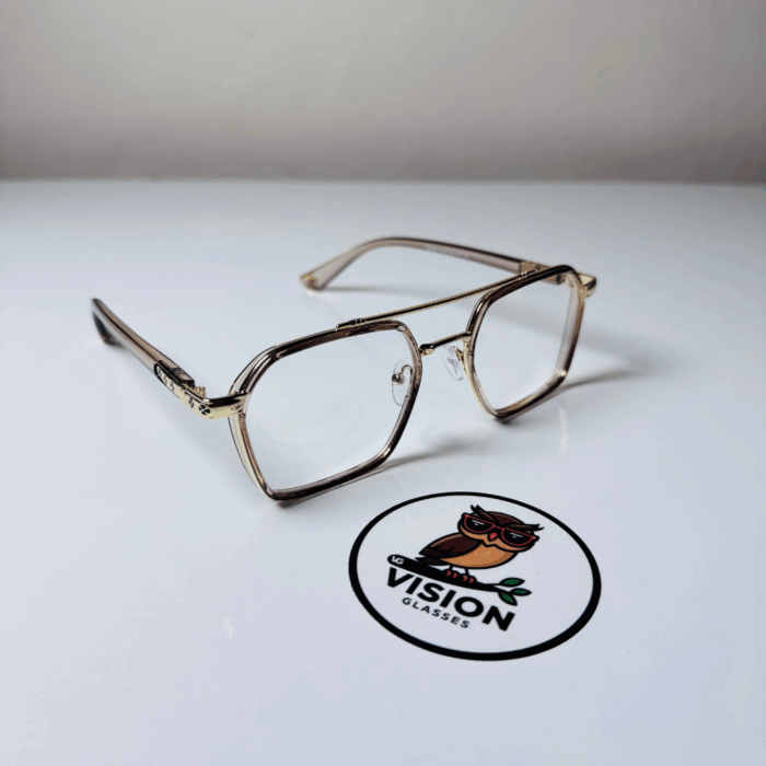 Vitrum Model Altın Köşeli Lüks Unisex Mavi Işık Koruyucu Gözlük - Görsel 1