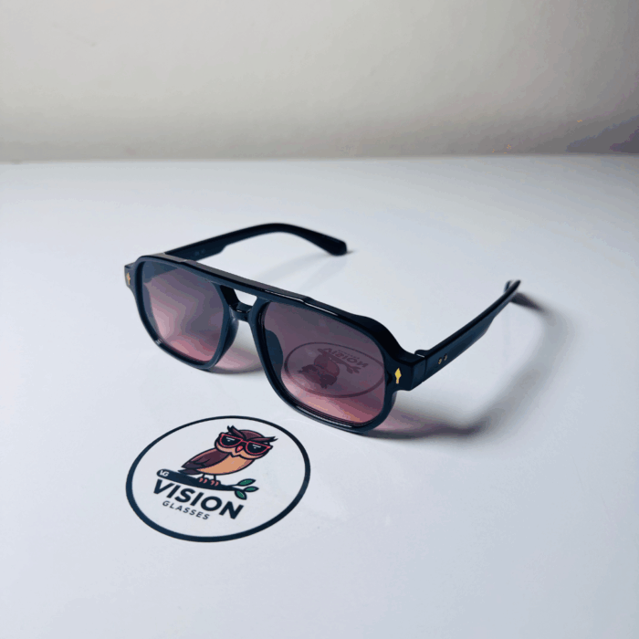 1 Inferno Model Unisex Çift Köprülü Siyah Asetat Güneş Gözlüğü - Görsel 2