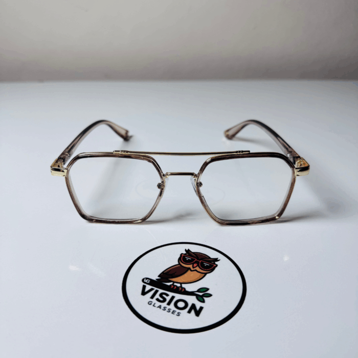 Vitrum Model Altın Köşeli Lüks Unisex Mavi Işık Koruyucu Gözlük - Görsel 2