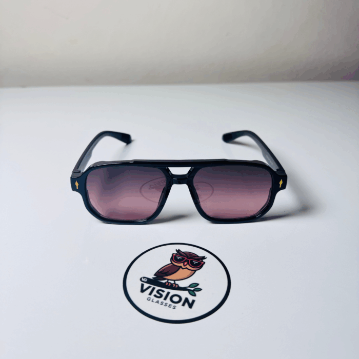 2 Inferno Model Unisex Çift Köprülü Siyah Asetat Güneş Gözlüğü - Görsel 3