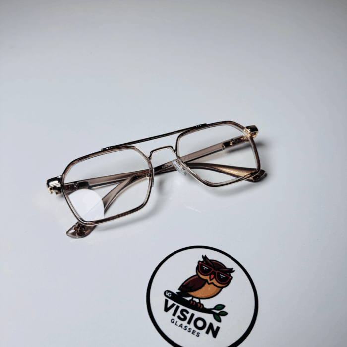 Vitrum Model Altın Köşeli Lüks Unisex Mavi Işık Koruyucu Gözlük - Görsel 3