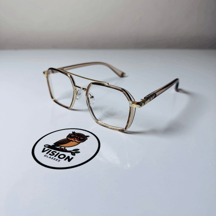 Vitrum Model Altın Köşeli Lüks Unisex Mavi Işık Koruyucu Gözlük - Görsel 4