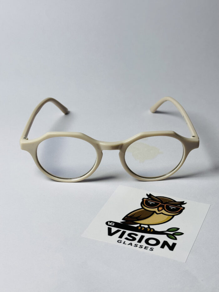 Lokit Model Bej Geometrik Unisex Şeffaf Camlı Mavi Işık Koruyucu Gözlük - Görsel 2