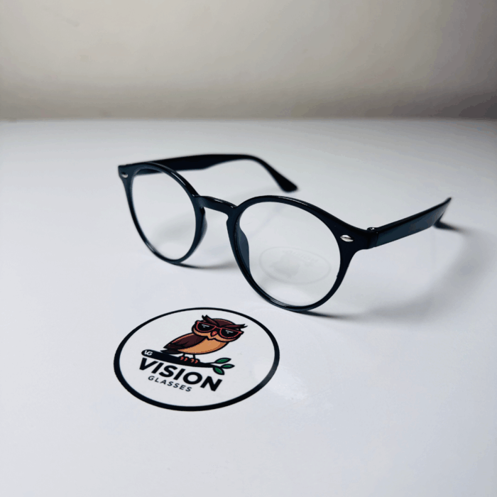 Thin Black Unisex Yuvarlak Mavi Işık Korumalı Gözlük - Görsel 1