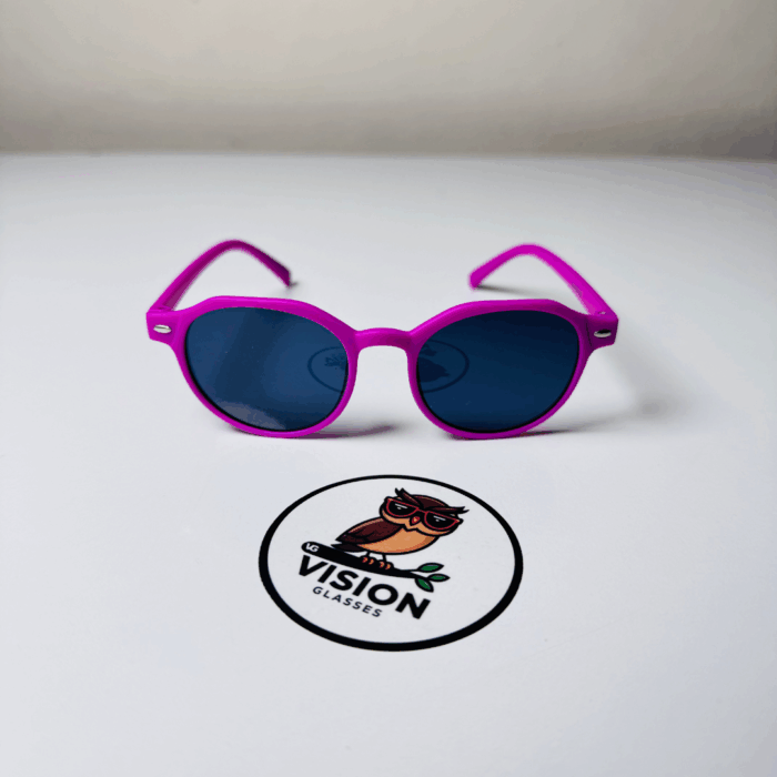Çocuk Pembe Oval Esnek Güneş Gözlüğü - Görsel 2