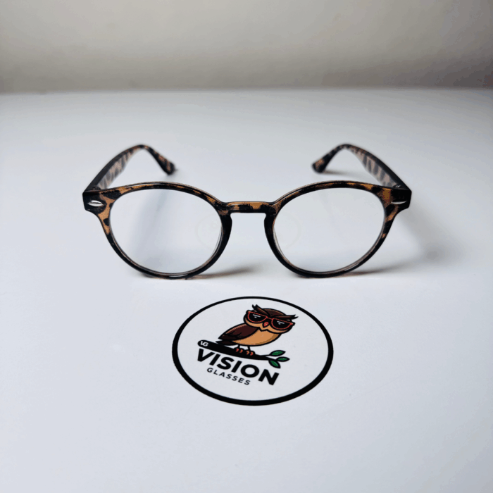 Round Leopard Unisex Yuvarlak Mavi Işık Korumalı Gözlük - Görsel 3