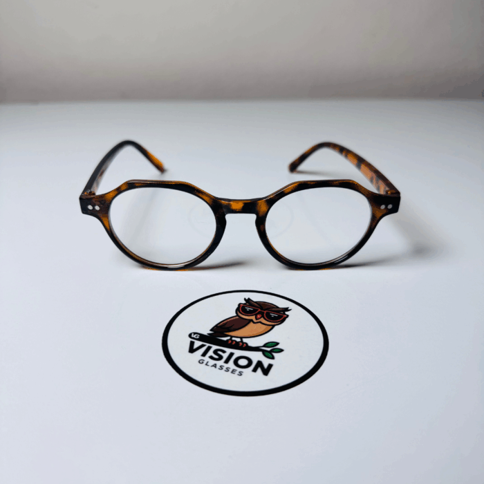 Ethan Vintage Unisex Leopar Mavi Işık Korumalı Gözlük - Görsel 1