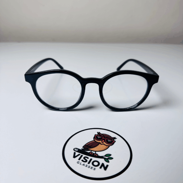 Dense Black Unisex Siyah Yuvarlak Mavi Işık Korumalı Gözlük - Görsel 1