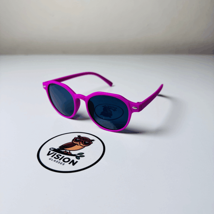 Çocuk Pembe Oval Esnek Güneş Gözlüğü - Görsel 3