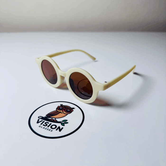 Çocuk Yuvarlak Bej Hafif Güneş Gözlüğü - Görsel 2