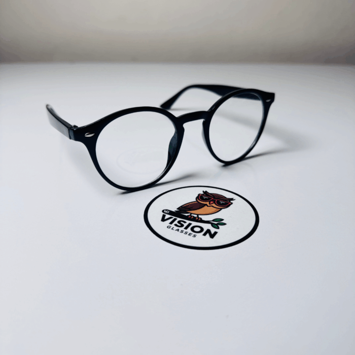 Thin Black Unisex Yuvarlak Mavi Işık Korumalı Gözlük - Görsel 3