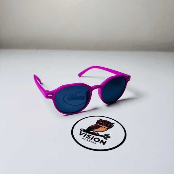 Çocuk Pembe Oval Esnek Güneş Gözlüğü - Görsel 1