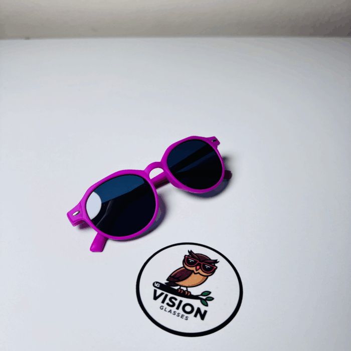 Çocuk Pembe Oval Esnek Güneş Gözlüğü - Görsel 4