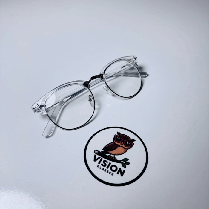 4 Crystal Arc Unisex Şeffaf Mavi Işık Korumalı Gözlük - Görsel 4