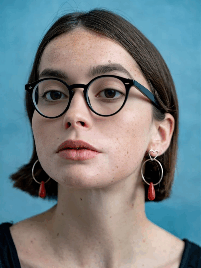 Thin Black Unisex Yuvarlak Mavi Işık Korumalı Gözlük - Görsel 5