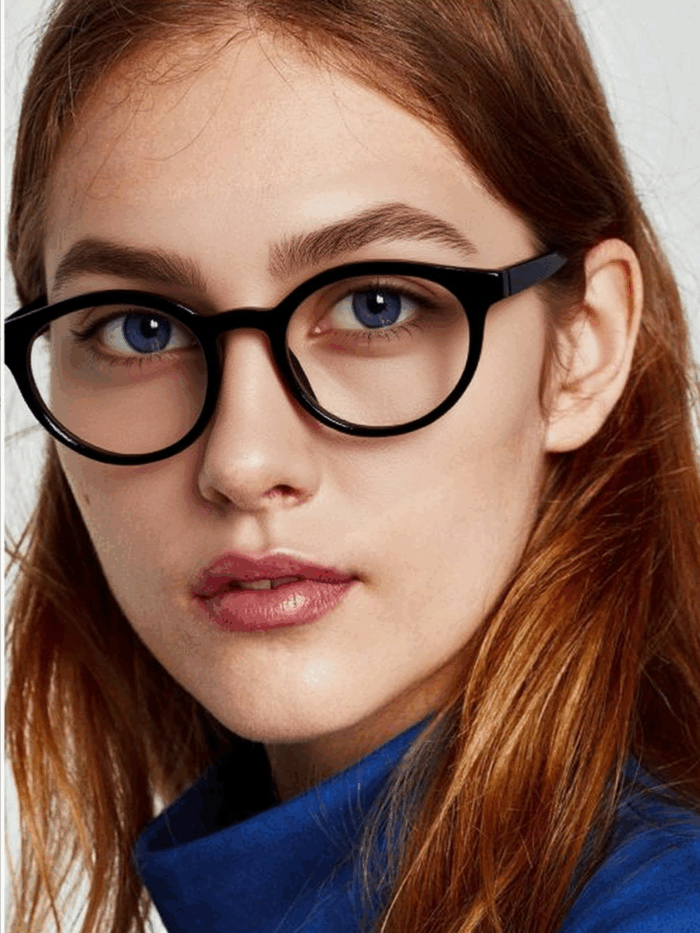 Dense Black Unisex Siyah Yuvarlak Mavi Işık Korumalı Gözlük - Görsel 6