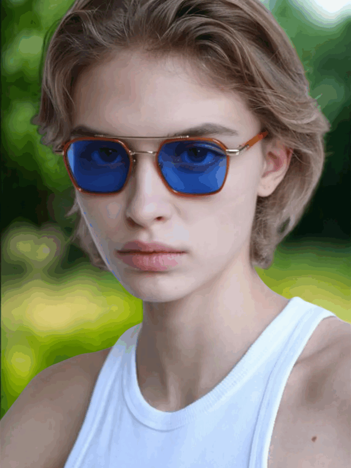 Adsız tasarım (13) Vitrum Orange Unisex Köşeli Güneş Gözlüğü - Görsel 6